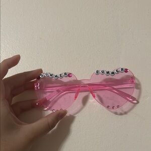 Pink Heart-Shaped Sunglasses